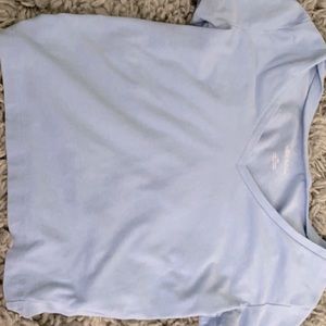 Baby Blue Cropped V-neck .